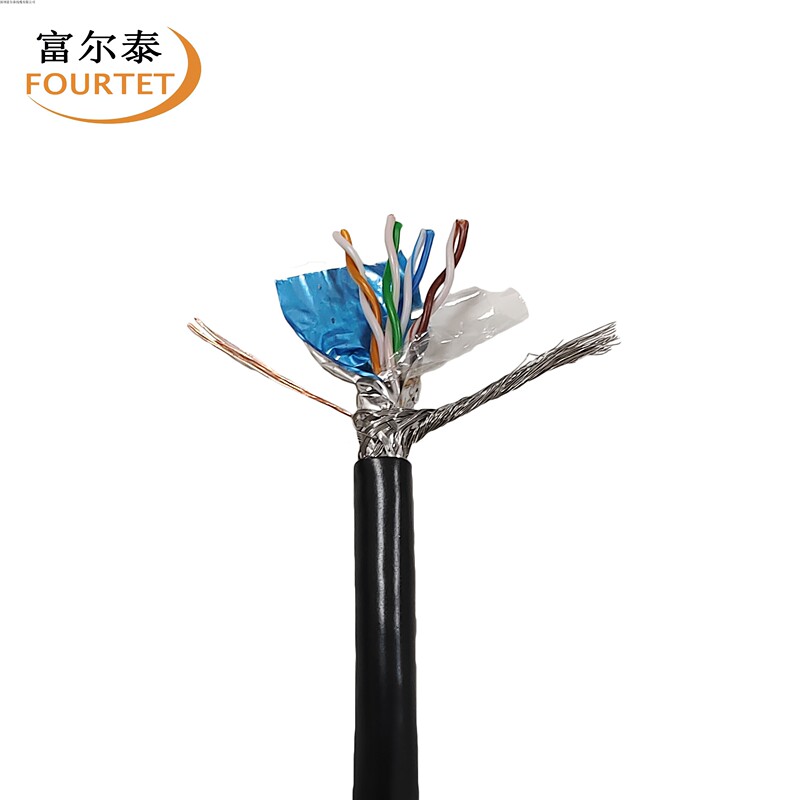 Factory Supplies Category 5E Double-Shielded Network Cable Cat5E Sftp 24Awg Multi-Strand Oxygen-Free Copper Network Cable