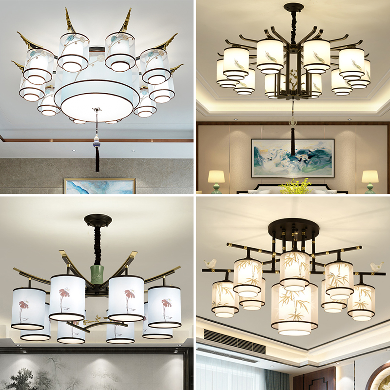 New Chinese suction ceiling lamp Full house Lamp package combination 2019 New Chinese style pendant light Living room China Wind Zen Serie-Taobao