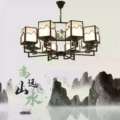 New Chinese chandelier living room lamp Chinese style Zen 2019 new simple atmosphere household dining room Villa lamps