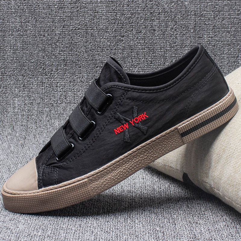 European station canvas shoes men's 2022 summer new trend all-match skate shoes slip-on lazy breathable casual driving shoes