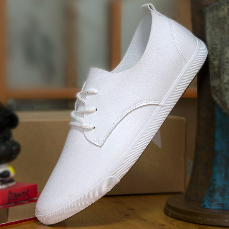 Tide Card Ultra Soft Thin White Shoes Man 2022 Spring Summer New Breathable Handy Han Version 100 Hitch Single Layer Genuine Leather Board Shoes