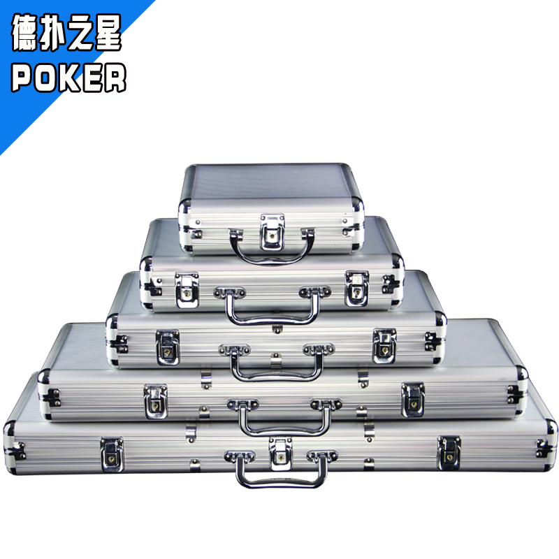 Texas Poker Special Chips Silver Aluminium Case Chips Box Chips optional 100 200 200 300 300 yards 500 yards