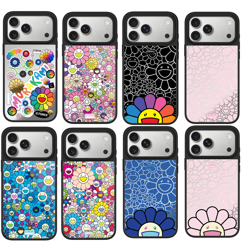 村上隆第三弹FLOWERS BLOOM太阳花适用17Promax镜面手机壳iPhone16Pro