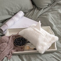 Original Nordic imitation rabbit plush paper cloth net red living room bedside table toilet car tissue box tissue box tissue bag