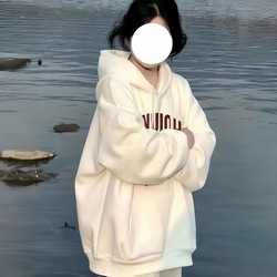 Youth Young Adult hooded Sweatshirt 2025 New arrival Fall and Winter Junior High School Loose oversize plus velvet coat Tops