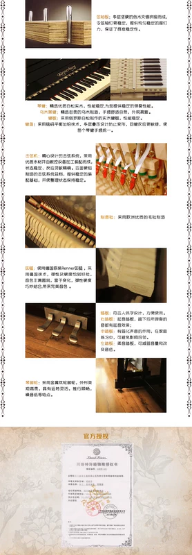 [Nhạc cụ Chuan] Pearl River Caesar Fort UH123 Đàn piano nhẹ 123 Chiều cao Piano chơi