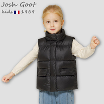 Childrens down vest Tide brand Girls Boys middle and big children baby children autumn and winter wearing white duck down vest waistcoat