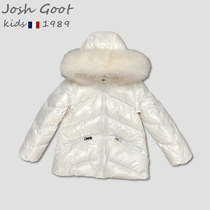 Girls mid-length down jacket 2021 new winter childrens middle and older childrens foreign atmosphere thick white duck down jacket