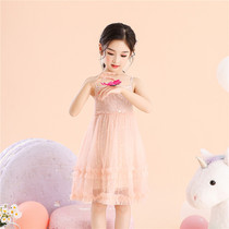 Summer girls dress Foreign color Net red pop baby Summer Children children sequin mesh gauze skirt princess dress