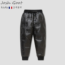 Children 90 white duck down pants winter girls boys middle children and children wear thick washable foot-binding down pants