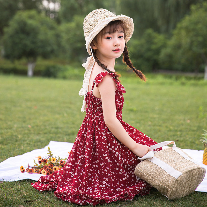 Summer girls' dress children's net red hot style summer dress foreign style Korean version of the big boy girl princess skirt