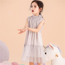 Summer girls dress children childrens net red Korean version of summer dress foreign atmosphere explosion little girl baby princess skirt