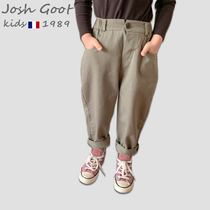 2021 new childrens pants tide brand girls boys baby handsome fashion casual workwear spring and autumn pants autumn wear