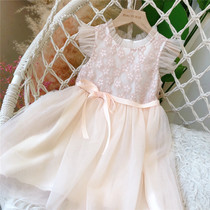 Summer girls dress childrens net red pop skirt baby baby Foreign Air Korean version of Pengpeng summer dress Princess dress