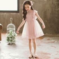 Childrens dress summer Foreign color lace mesh gauze girl princess dress little girl skirt summer dress