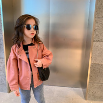 Girl coat 2020 Autumn new fashion brand Korean version of foreign atmosphere Net red fashionable fashion spring and autumn childrens leather clothing autumn clothing