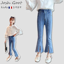 Tide brand Josh Goot joint childrens pants girls Big children spring and autumn trousers flared pants jeans autumn wear