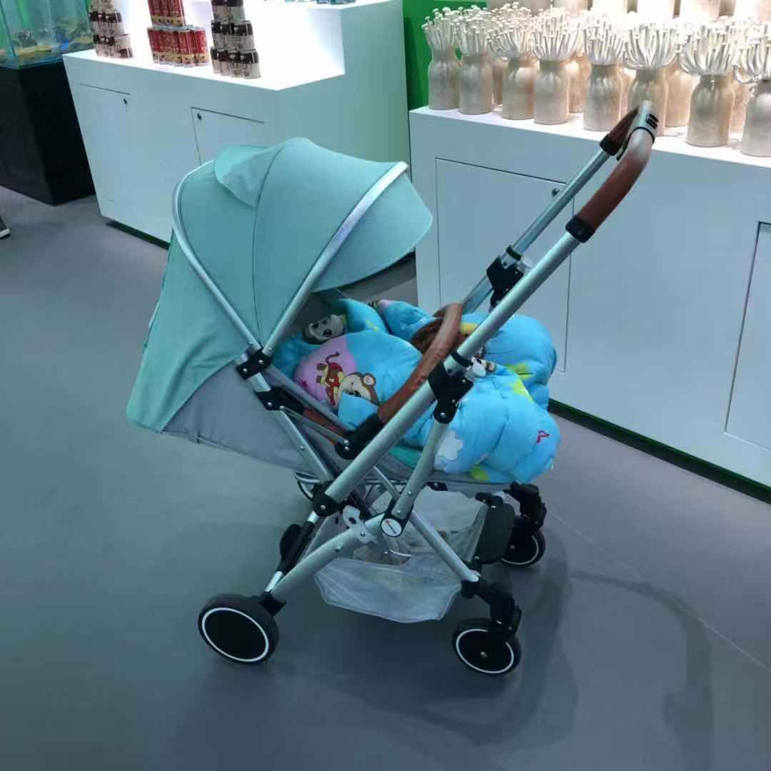 German HOPKIDS two-way baby trolley light folding can sit can lie back to change baby children high landscape
