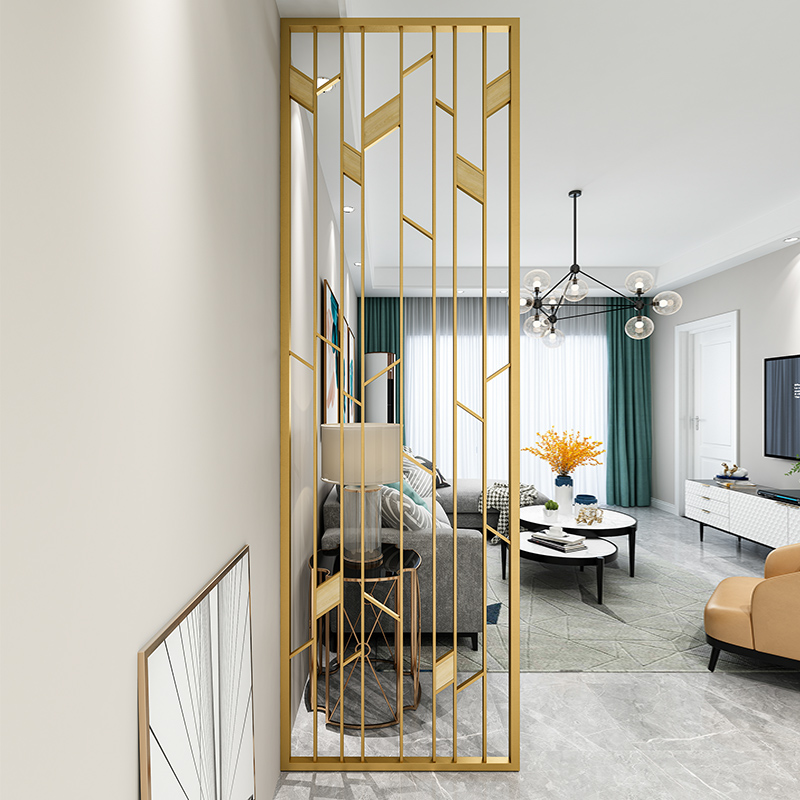 Custom Nordic iron art porch partition wall small apartment simple creative hollow decoration living room screen partition