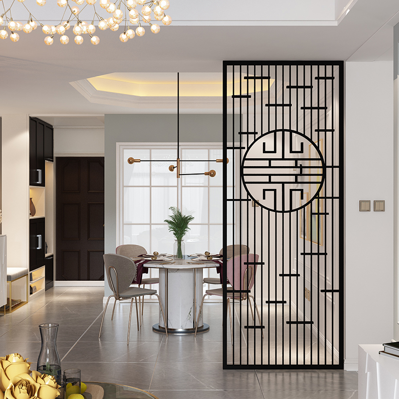 Customized Nordic modern office iron partition screen hollow living room bedroom home decoration into the door