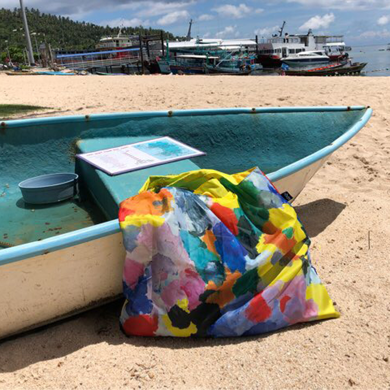 German LOQI Museum Trend eco-friendly bag fashion shopping bag light travel foldable fitness bag graffiti-Taobao