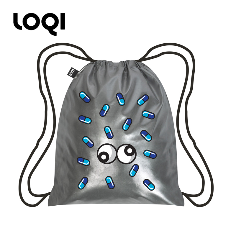 German loqi metal series tide brand shoulder bag light drawstring drawstring bag Outdoor travel fitness storage bag