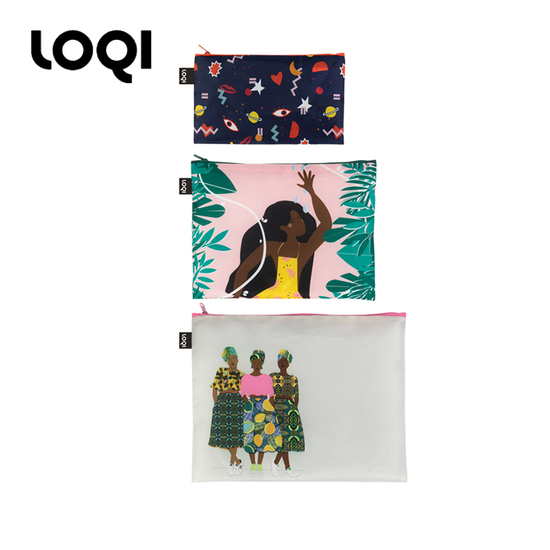 German LOQI designer series sorting storage bag Travel wash bag Cosmetic bag Fashion trend printing