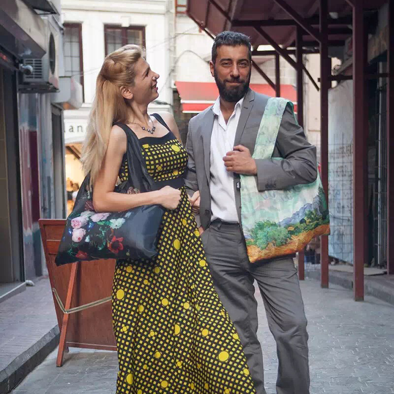 LOQI art collection Eco-friendly bag Shopping bag Storage folding convenient shoulder fashion gift Museum series