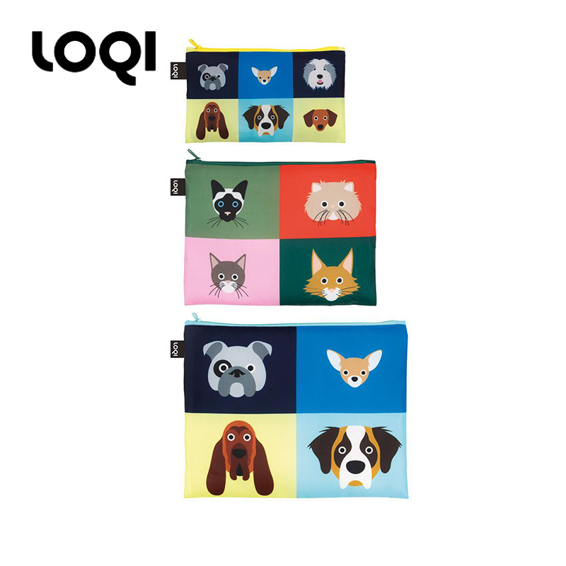 German LOQI animal series containing finishing kit travel classification washing bag anti-splash water makeup bag three sets