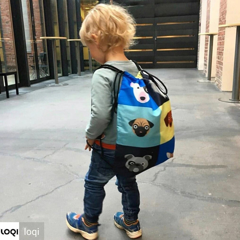 Germany LOQI double shoulder bag eco-friendly folding beam pocket travel travel anti-splash water light weight covered pet dog