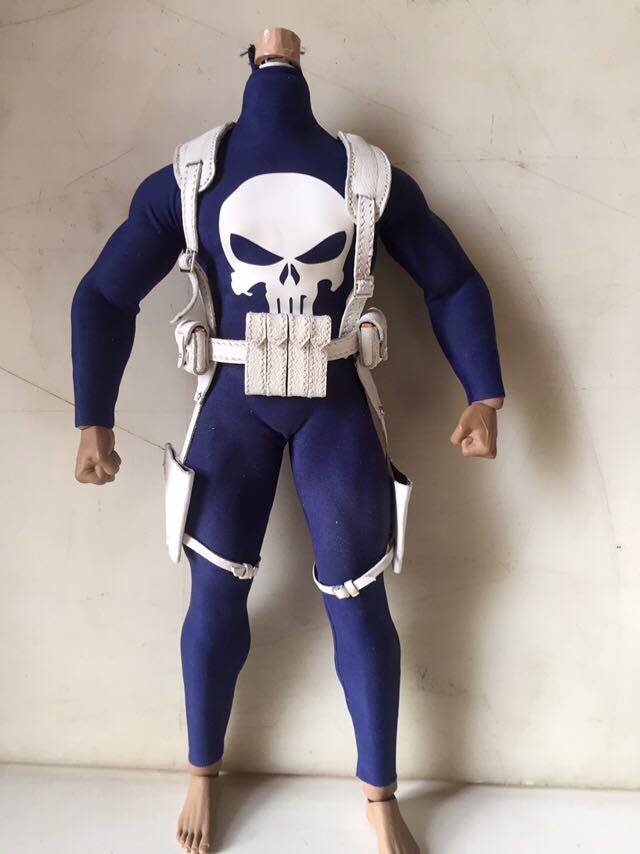 1: 6 Punisher Pippa suit with a leather suit. 