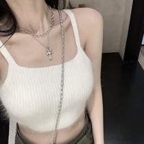 CHICYOU (real rabbit hair)Hoard two milk pure sweet sao pure and sexy super wild camisole