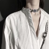  CHICYOU A necklace can make you fashionable Silver wafer ins net red clavicle chain choker