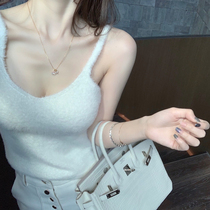 CHICYOU (per capita D cup) black and white two-color milk pure Joker imitation mink hair big camisole