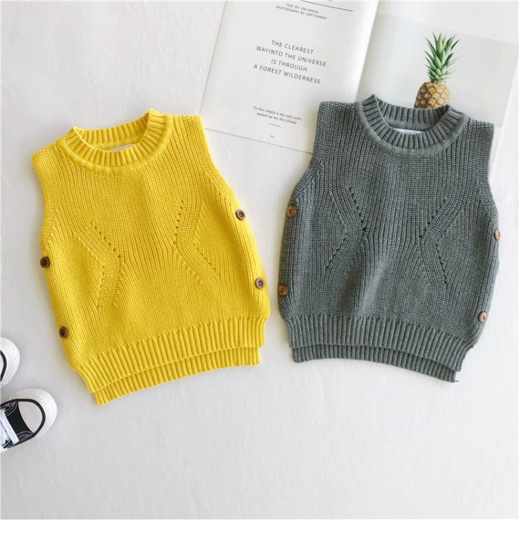 Mẫu mùa xuân 1 bé trai 2 bé gái bằng sợi len dệt kim đại học vest vest 4 trẻ em 3 tuổi