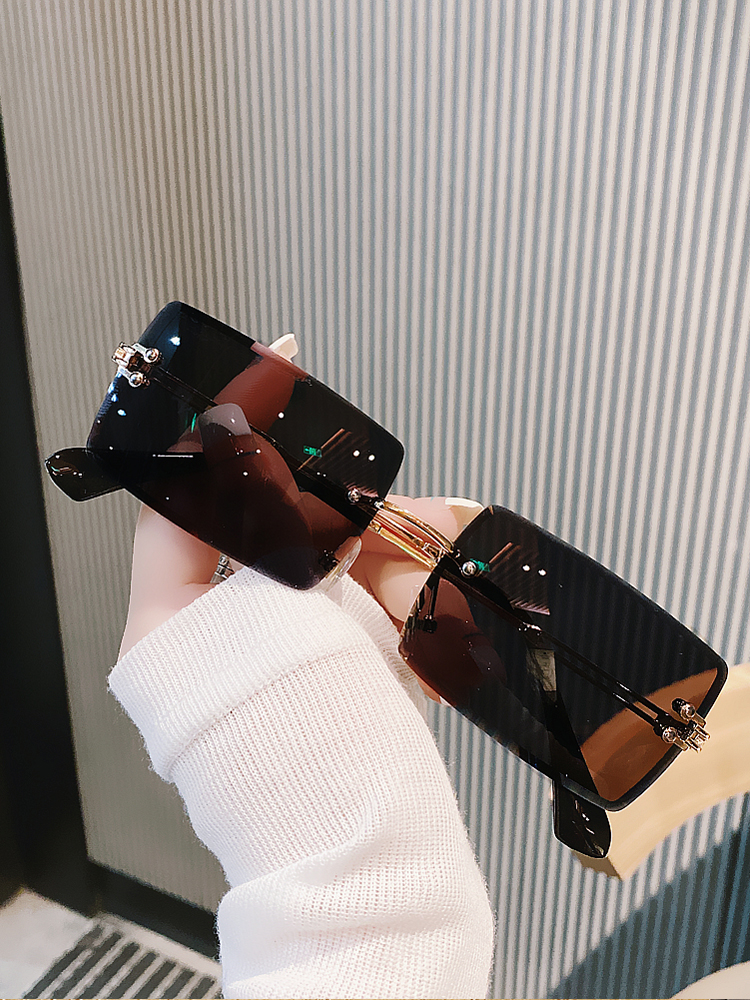 Day series Cospp Kosp personality sunglasses female fashion rectangular sunglasses wave men without frame small face glasses