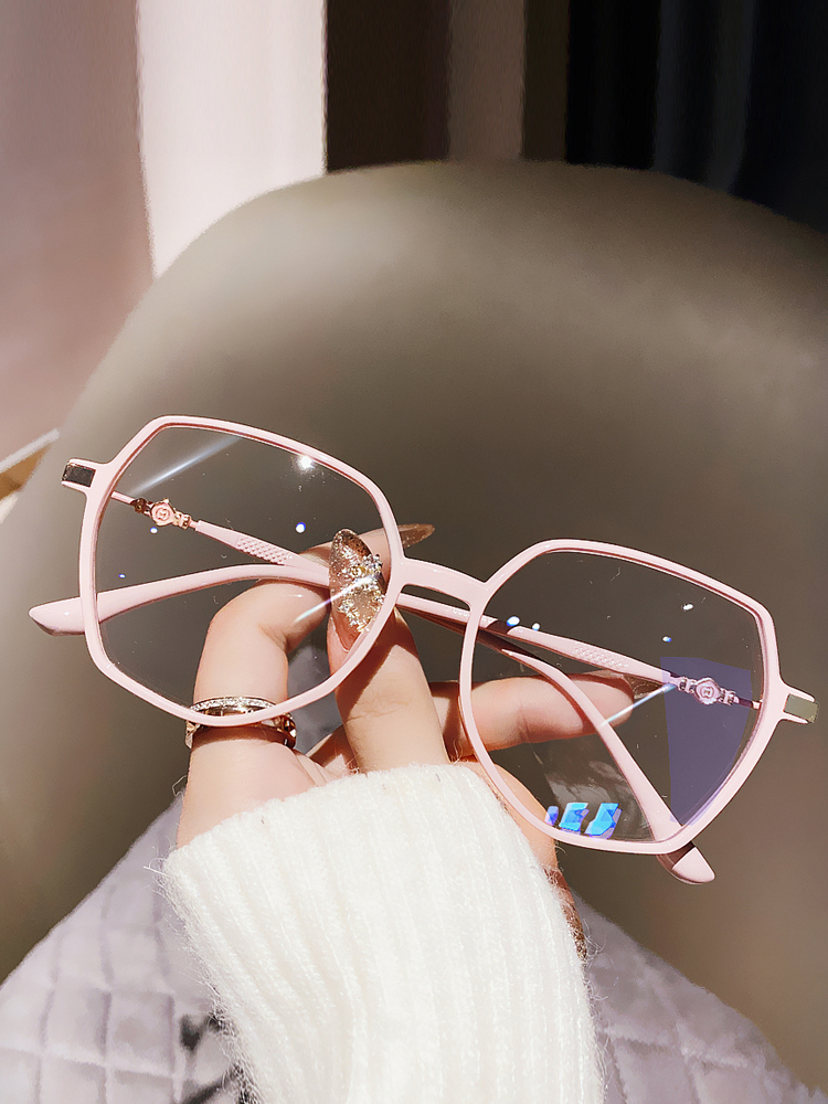 Day Ensemble Cospp Kosp Black Frame Polygon Coarse Frame Flat Mirror Man Fashion Anti-Blue Light Glasses Female Vegan Glasses