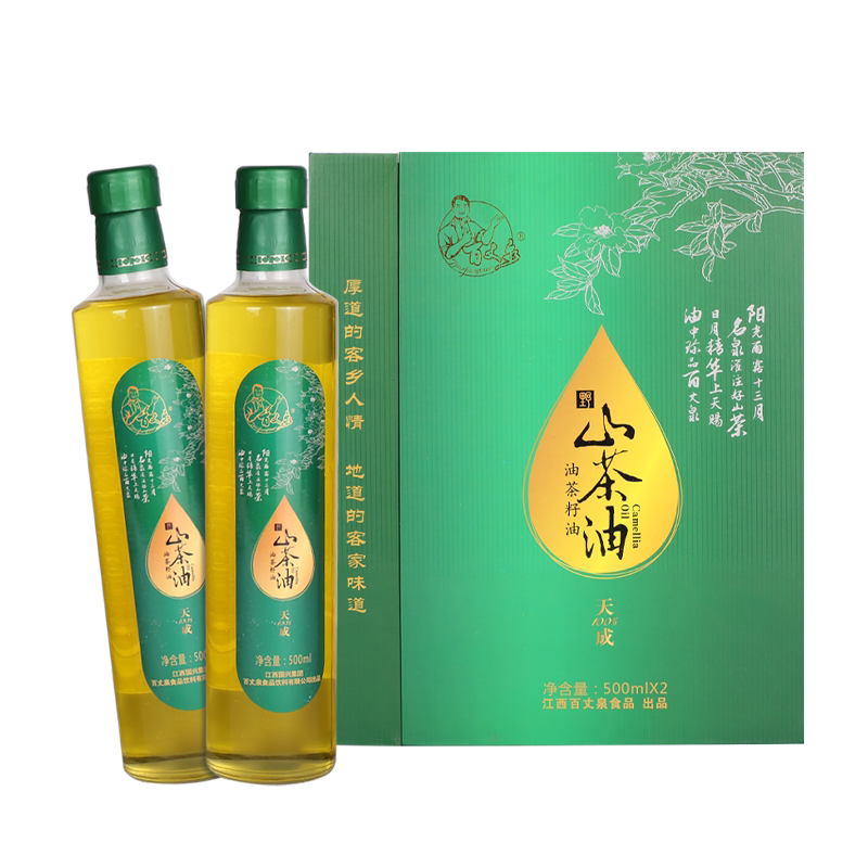 Baizhangquan Camellia Oil 500ml*2 Tea Tree Oil Camellia Seed Oil Camellia Oil Edible Oil Old Tea Oil Self-pressed Edible Oil