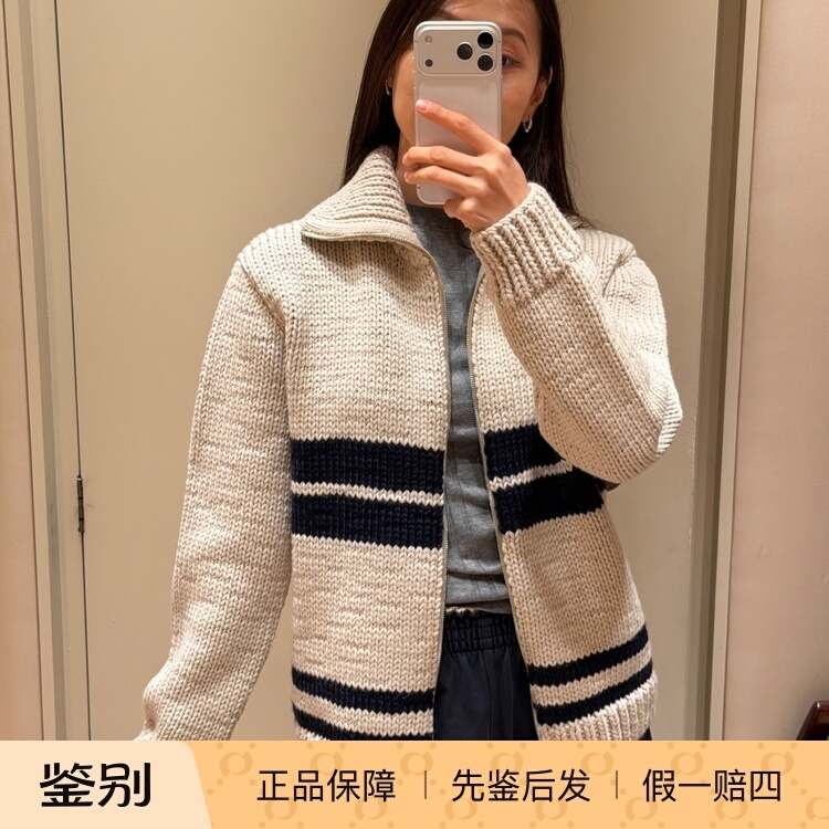 Mangmang Milan Prada 26 Autumn and Winter Thick Knit Wool Zipper Turtleneck Sweater Cardigan P25O55