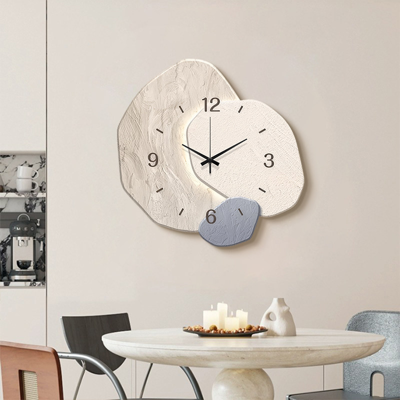 Creative Art Clock Wall Clock Living Room 2026 New Model Light Luxury High-End Dining Room Home Wall Clock Wall Lamp Painting