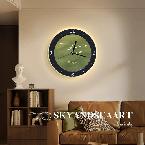 Зеленые настенные часы для гостиной, бра, изысканный стиль