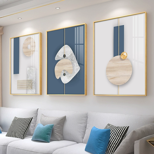 Современный простая абстрактная гостиная декоративная картина диван фоновый стена висящий рисование легкая роскошная атмосферная ресторан Nordic тройные фрески