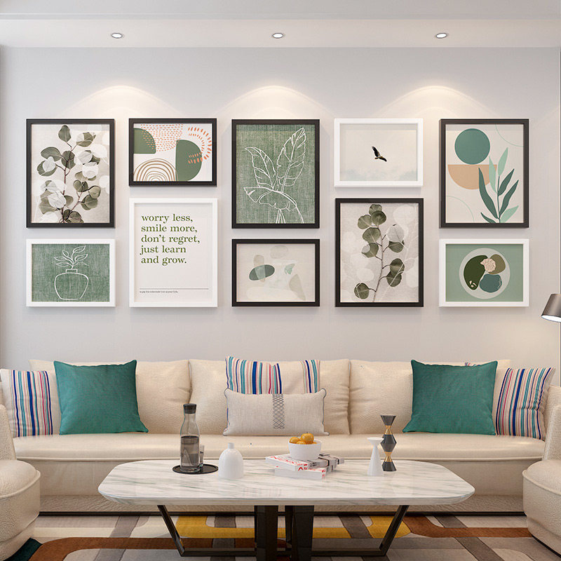 Simple living room photo wall decoration modern restaurant photo wall creative photo frame hanging wall conjoined combination background wall