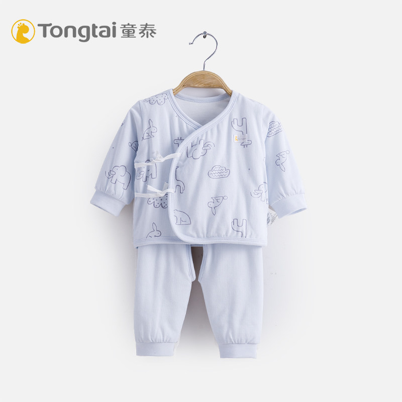 Child Thai Newborn Monk Suit Suit Baby Cotton Clothes Spring Autumn Season Baby Partial Open Laces Open Gear Cotton Clothing Thin Cotton Clothes