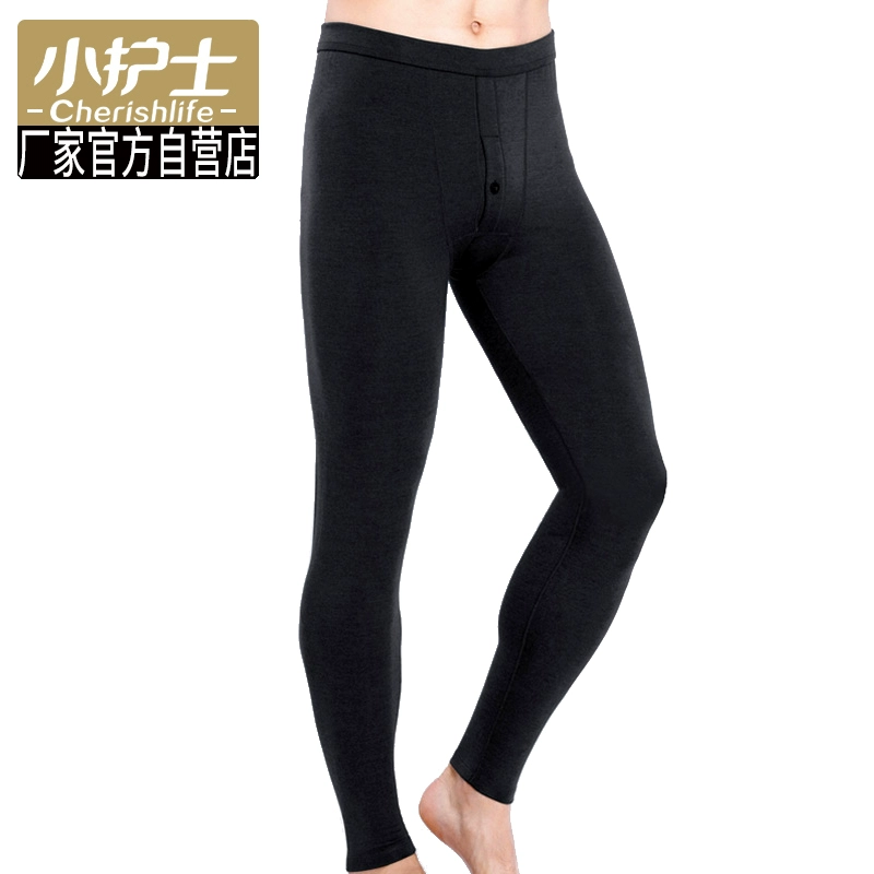 Y tá nhỏ quần ấm của nam giới hai lớp dày nhung Đức tự sưởi ấm quần dài cotton len quần lót đệm đầu gối - Quần nóng lên