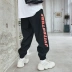 Mùa thu xu hướng ban đầu nhấn chữ màu quần thể thao nam và nữ hip hop lỏng lẻo chân chín quần sinh viên quần giản dị