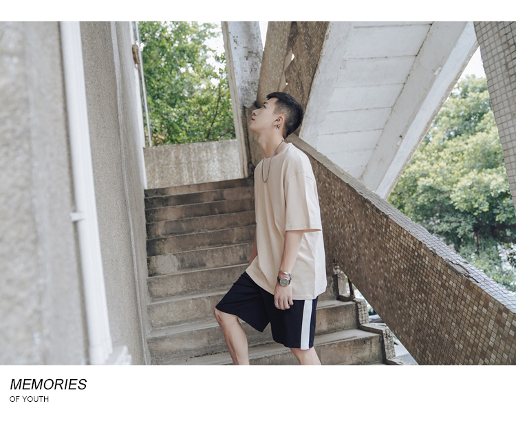 Mùa hè mới cơ bản màu hoang dã cổ tròn tay ngắn tay áo thun cotton thoải mái cotton rộng tay áo sơ mi tee áo phông nam tay ngắn đẹp