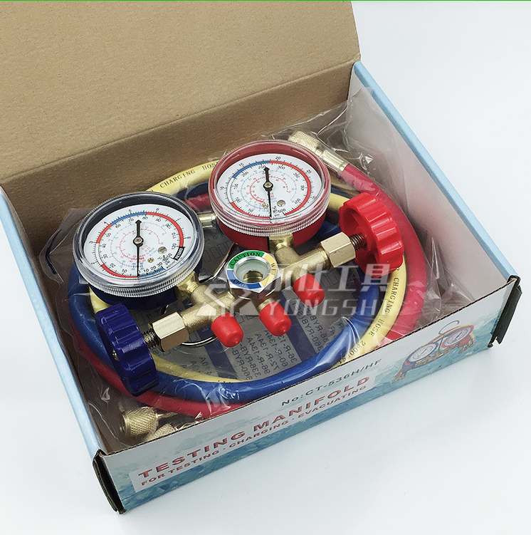 Home Pressure Meter Air Conditioning Gfluorine Pressure Meter Double Meter Head Car Home Set Frequency Frequency Conversion Air Conditioning Pressure Meter