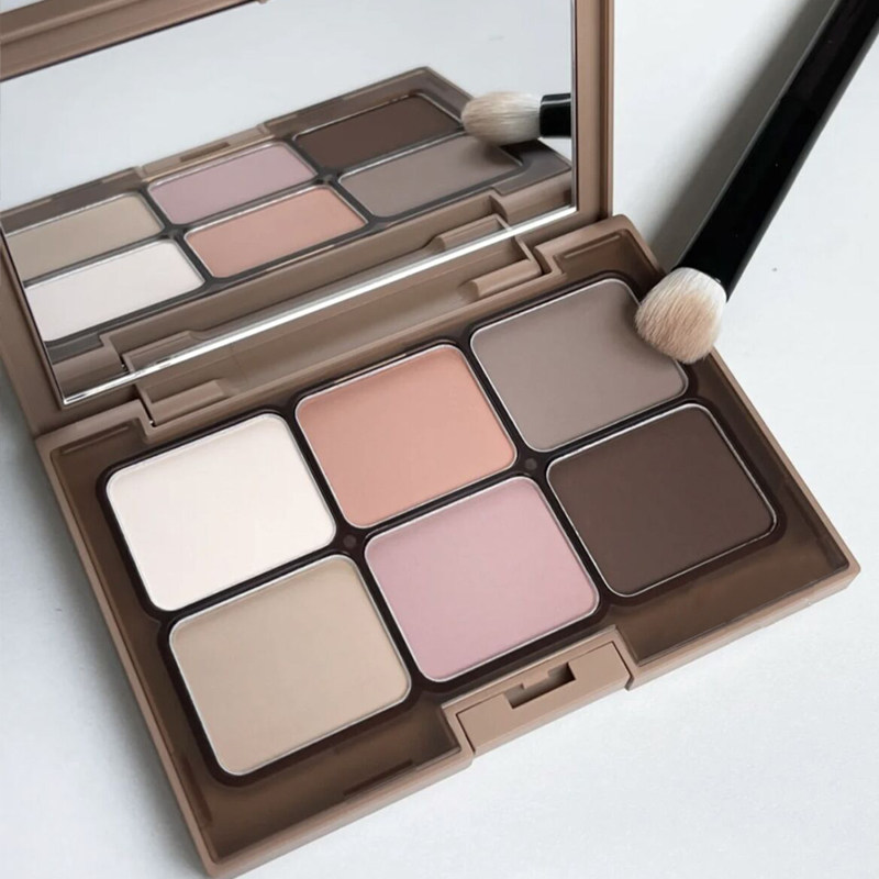 everbab eye shadow disc six colour milk tea colour earth matte small crowdbrand blush high light repair integrated disc