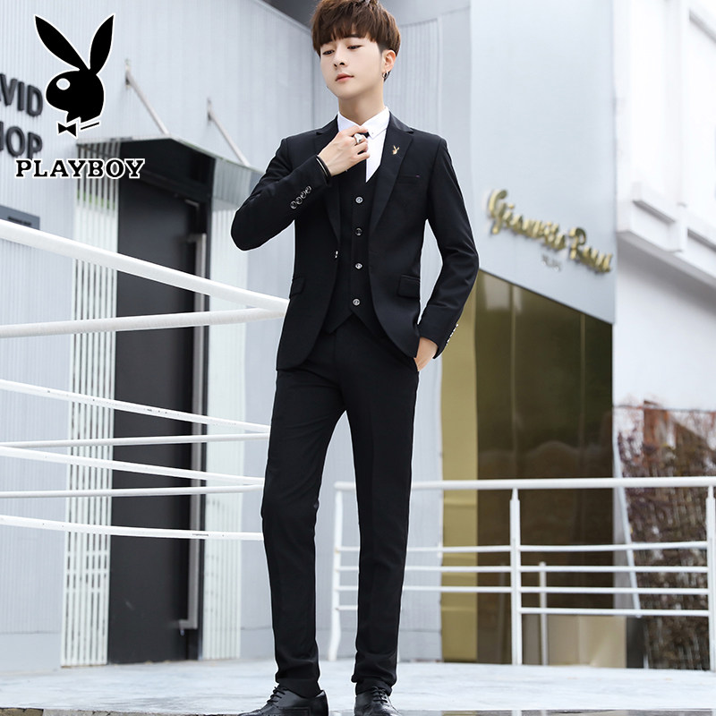 Playboy suit men's suit casual small suit solid color slim business formal suit best man and groom wedding dress